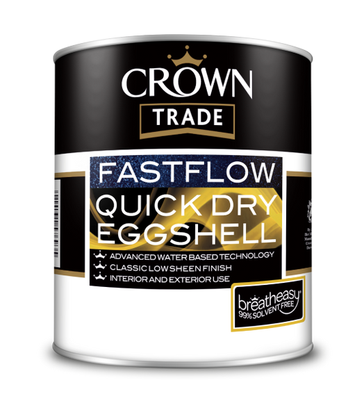 Crown Trade Fastflow Quick Dry Eggshell Available in 1L & 2.5L