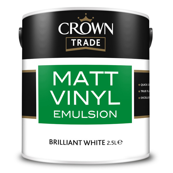 Crown Trade Matt Vinyl  Brilliant White  Available in 2.5L & 5L