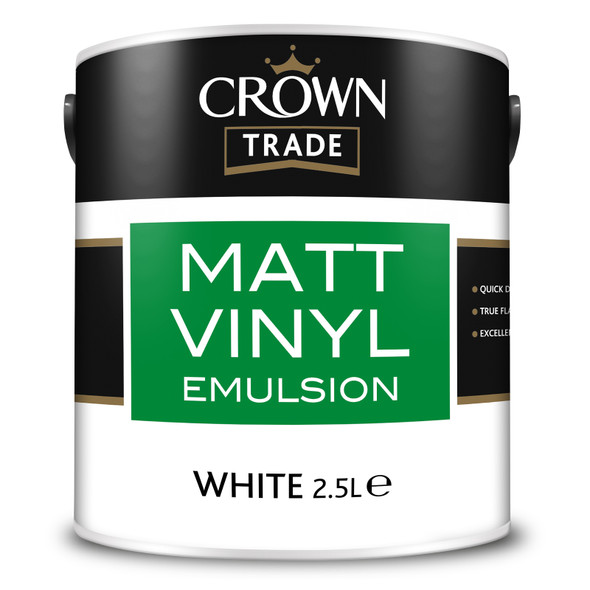 Crown Trade Matt Vinyl  White  Available in 5L