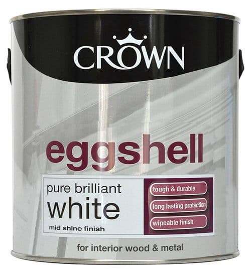 Crown Eggshell Brilliant White 750ml & 2.5L