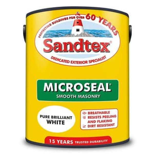 SANDTEX MICROSEAL SMOOTH MASONRY 1L PURE BRILLIANT WHITE