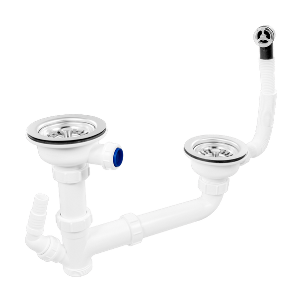 Sink Kit with 2 Basket Strainer Wastes (no Trap)

2 Basket Strainer Wastes included
For 1.5″ or 2″ Bowl Sinks
Universal Overflows
Adjustable Inlet
No Trap Included
SK2-BWS