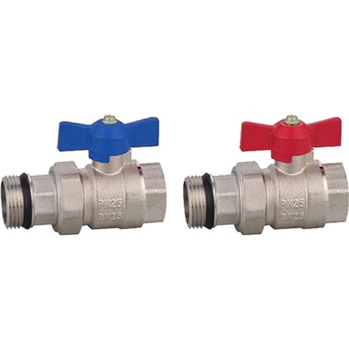 KeyPlumb UFH - 1" Isolation Ball Valve - Pair (No Temp Gauge)
