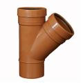 Push-Fit  Double Socket 45 Branch 110mm Terracotta