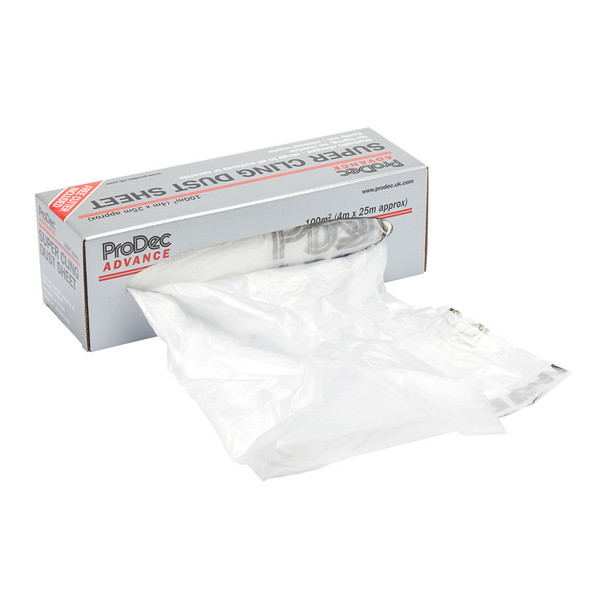 ProDec Advance 100sqm Super Cling Polythene Dust Sheet Roll 4m x 25m