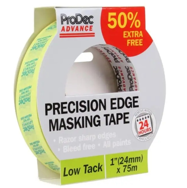 ProDec Advance 1" x 75m Low Tack Precision Edge Masking Tape