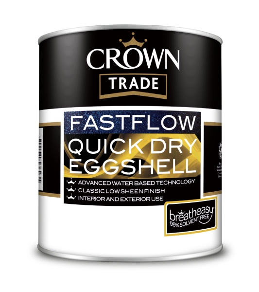 Crown Trade Fastflow Quick Dry Eggshell Available in 1L & 2.5L