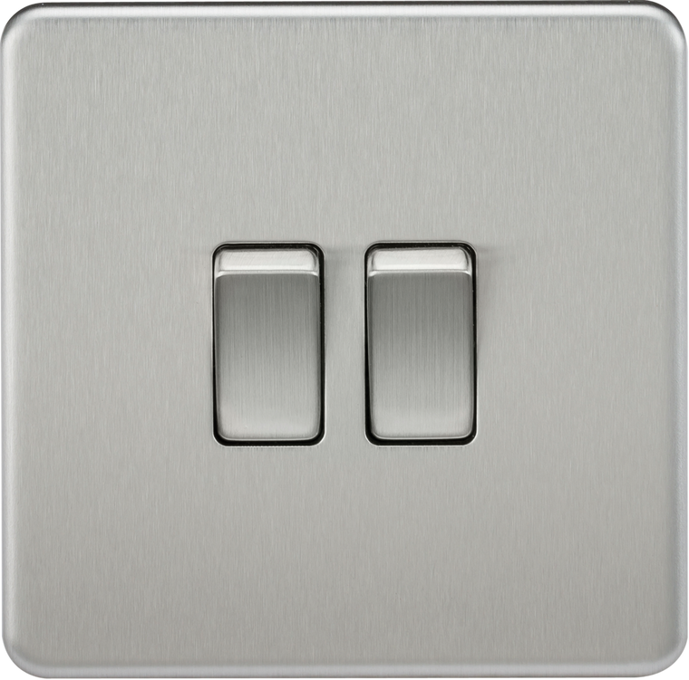 10AX 2G 2-way Switch - Brushed Chrome