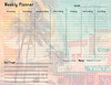 Retro Travel Themed Weekly Planner. Handmade.