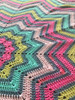 Baby Girl's 12 Point Blanket. Pink, Soft Yellow, Mint. 78". Hand Crochted.