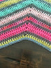 Baby Girl's 12 Point Blanket. Pink, Soft Yellow, Mint. 78". Hand Crochted.