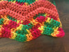 Zig Zag Yellow,Red,Brown,Green,Mutlicolor 62" L x 68" W. Hand Crocheted.