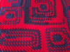NFL Go-Team Red/Blue Afghan. Hand Crocheted. 100% Acrylic Yarn. 63"L x 40"W.