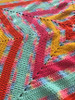 Baby Girl's 5 Point Star Blanket. Pink, Yellow, Mint. Hand Crocheted.