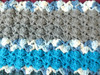 Baby Boy's Blue Calm Crocheted Blanket. 60x70