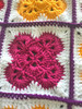 Happy Flower Hand Crochet Blanket. 62x62