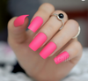 Hot Pink Frosted Square Medium Press on Nails