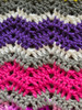 No Name Zig Zag Hand Crochet Blanket. 51 x 32