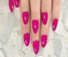 24PCS Semi-Hot Pink Shiny Almond Press on Nails