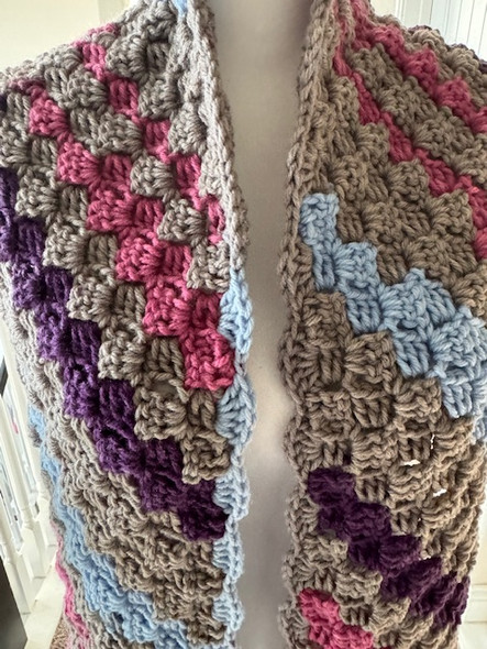 Arcadia Block Handmade-Crochet Scarf