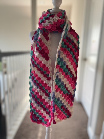 Candy Bubble Gum Color Handmade-Crochet Scarf