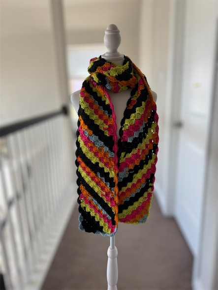 Darklight Meadow Color Handmade-Crochet Scarf