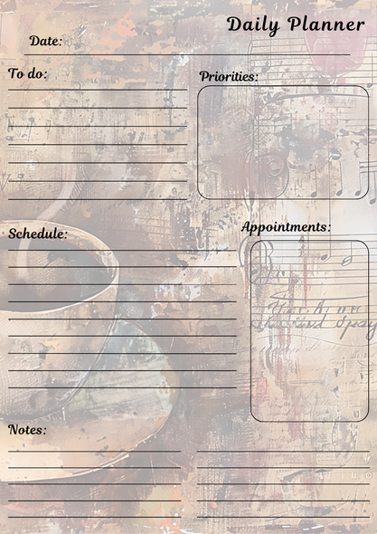 Handmade Coffee Themed Daily Planner Notepad