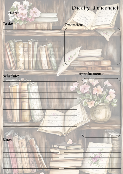 Handmade Vintage Books Themed Daily Journal Notepad