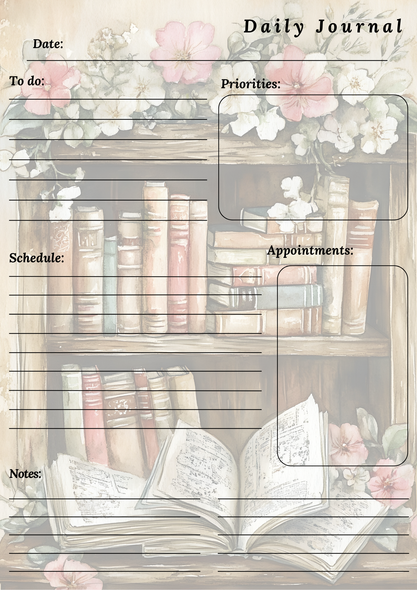 Handmade Vintage Books Themed Daily Journal Notepad