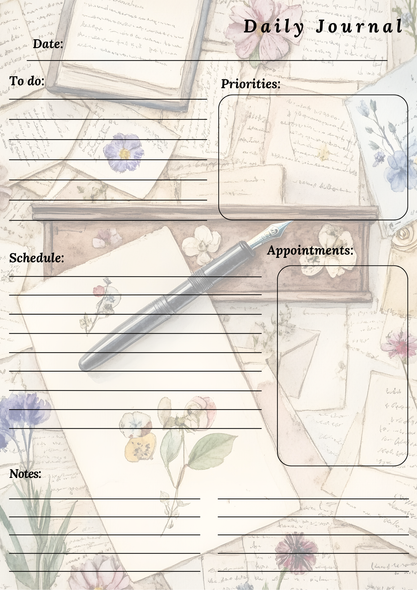 Handmade Vintage Paper Themed Daily Journal Notepad