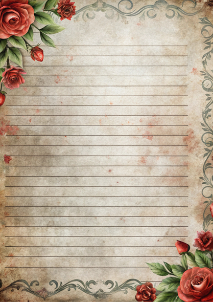 Red Flowers Themed Notepads.