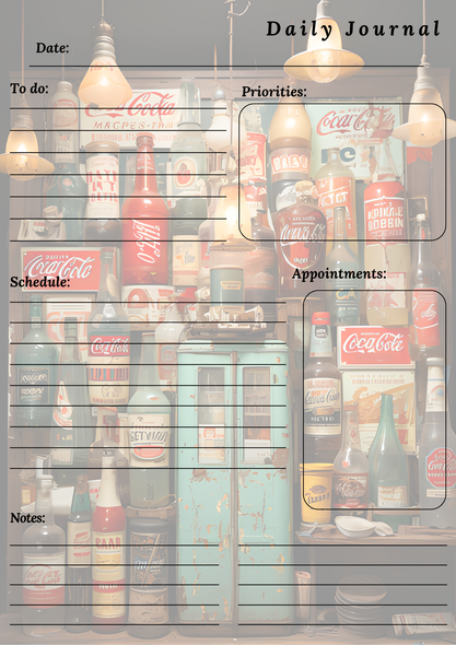 Handmade Retro Themed Daily Journal Notepad