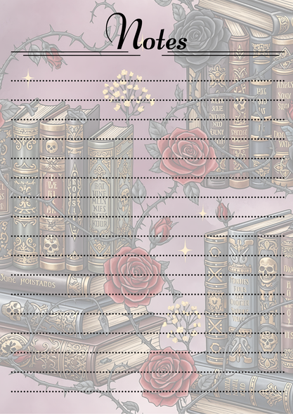 Gothic Books Themed Notepads.