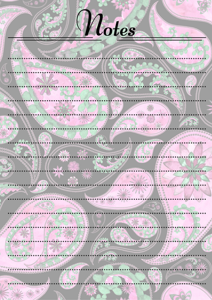 Paisley Themed Notepads.