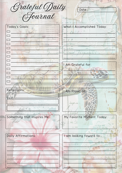 Tropical Escape Themed Grateful Daily Planner Notepad