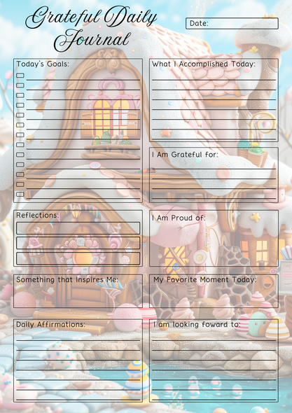 Candyland Themed Grateful Daily Planner Notepad.