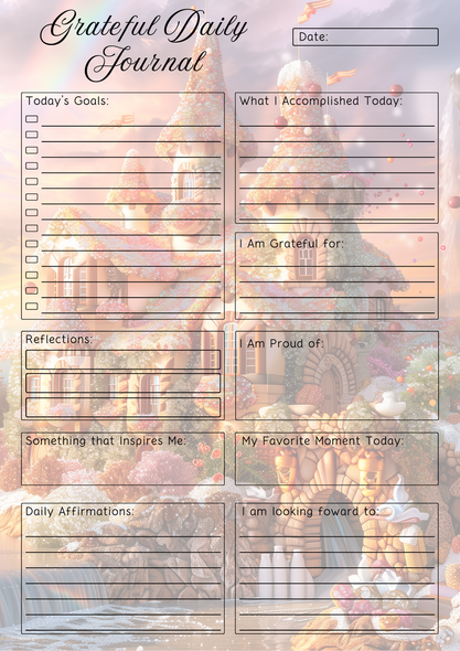 Candyland Themed Grateful Daily Planner Notepad.