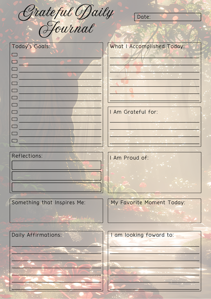 Magical Themed Grateful Daily Planner Notepad.