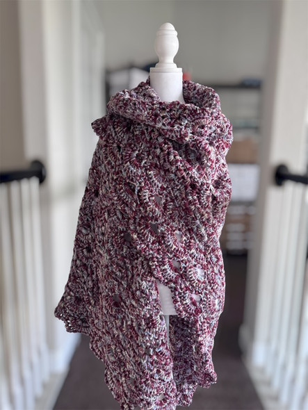 Handmade-Crochet Shawl Cottage Collage Color
