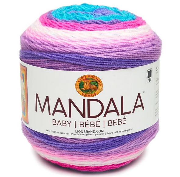 Mandala® lovers rejoice! Mandala® Baby is the newest member of the Mandala Family. With 12 bright happy color combinations of your CYC 3 yarn, one cake is enough to make baby sweaters or stroller blankets.