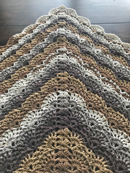 Vanilla Bean II Shawl. Hand Crocheted.