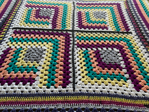 Tutti Frutti  Hand Crochet Blanket. 78x92