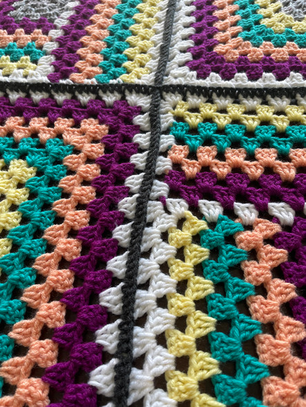 Tutti Frutti  Hand Crochet Blanket. 78x92