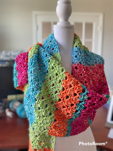 Happy Hand Crochet Shawl with Decorative Beads