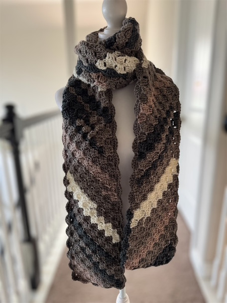 Midnight Calm Handmade-Crochet Scarf