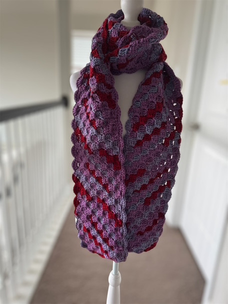 Grape Hyacinth Color Handmade-Crochet Scarf