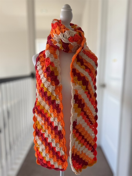 Twist of Citrus Color Handmade-Crochet Scarf
