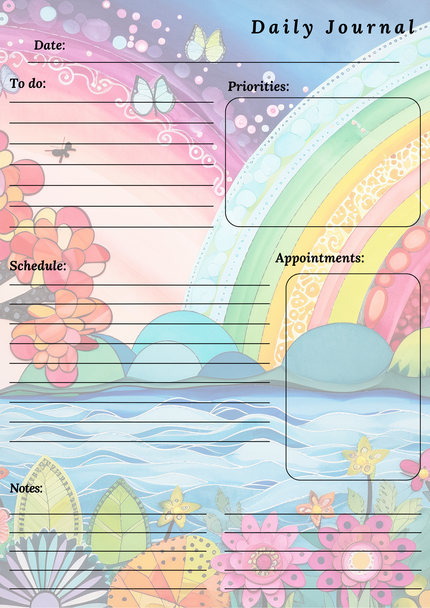 Handmade Spring Themed Daily Journal Notepad