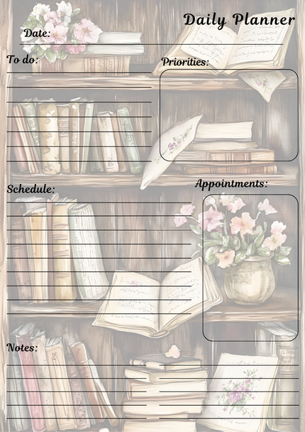 Handmade Vintage Books Themed Daily Planner Notepad