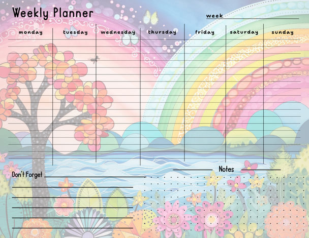 Spring Themed Weekly Planner. Handmade.